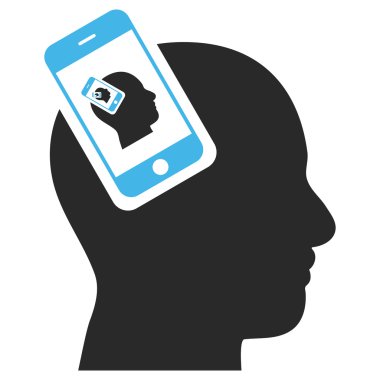 Smartphone kafa eklenti özyineleme vektör Eps simgesi