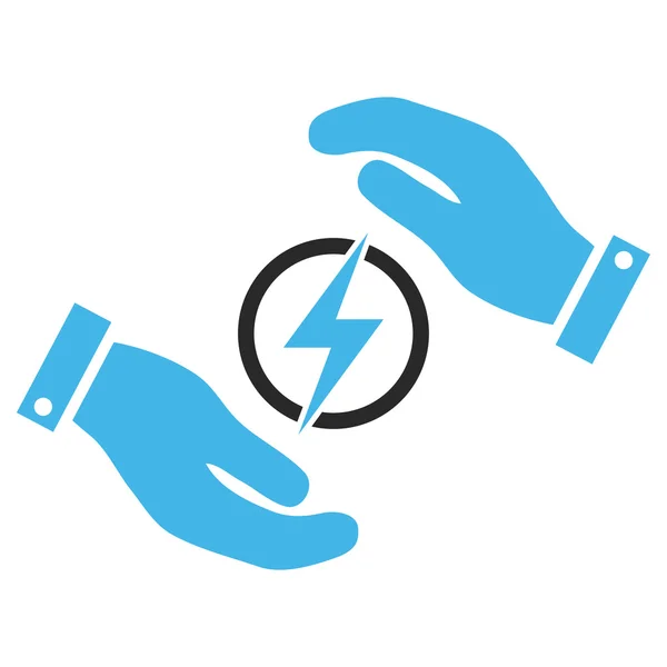 Energia Elétrica Seguro Mãos Vector Eps Icon — Vetor de Stock