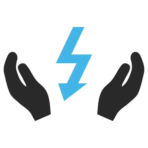 Elektrische noodkrachtbron onderhoud handen Vector EPS-pictogram — Stockvector