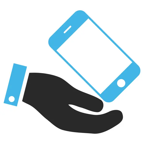 Smartphone bietet Hand-Vektor-eps-Symbol — Stockvektor