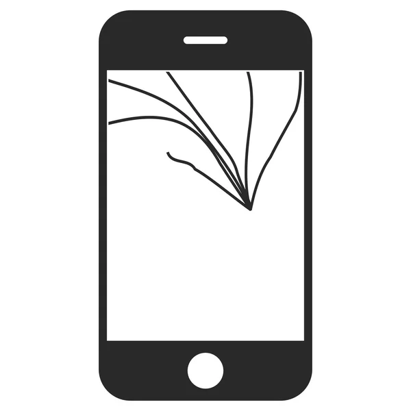 Écran de Smartphone cassé Vecteur Eps Icône — Image vectorielle