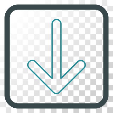 Vektör simgesi bir çerçeve içinde aşağı ok