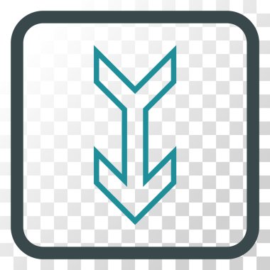 Vektör simgesi bir çerçeve içinde aşağı ok