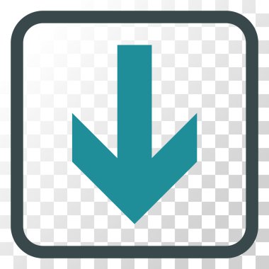 Vektör simgesi bir çerçeve içinde aşağı ok