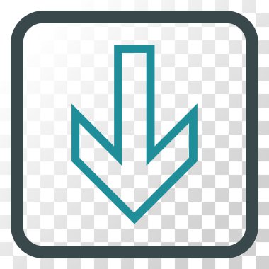 Vektör simgesi bir çerçeve içinde aşağı ok