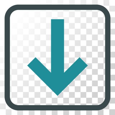 Vektör simgesi bir çerçeve içinde aşağı ok