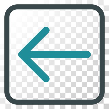 Ok sol vektör simgesi bir çerçeve içinde