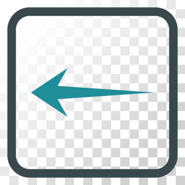 Ok sol vektör simgesi bir çerçeve içinde