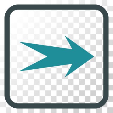 Ok sağ vektör simgesi bir çerçeve içinde