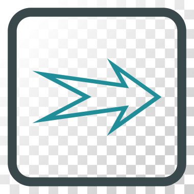 Ok sağ vektör simgesi bir çerçeve içinde