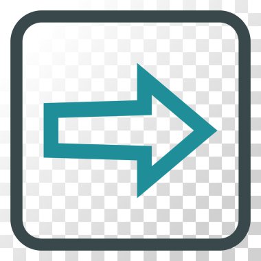 Ok sağ vektör simgesi bir çerçeve içinde