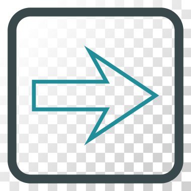 Ok sağ vektör simgesi bir çerçeve içinde