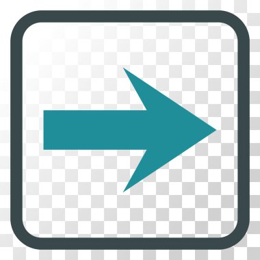 Ok sağ vektör simgesi bir çerçeve içinde