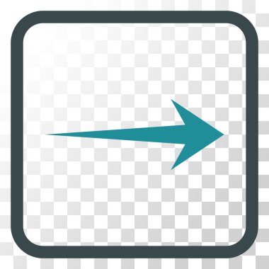 Ok sağ vektör simgesi bir çerçeve içinde