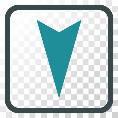 Vektör simgesi bir çerçeve içinde aşağı ok ucu