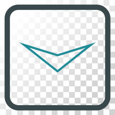 Vektör simgesi bir çerçeve içinde aşağı ok ucu