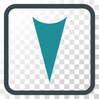 Vektör simgesi bir çerçeve içinde aşağı ok ucu