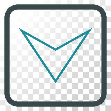 Vektör simgesi bir çerçeve içinde aşağı ok ucu