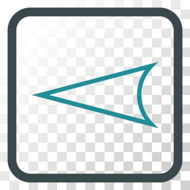 Ok ucu sol vektör simgesi bir çerçeve içinde