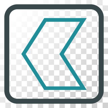 Ok ucu sol vektör simgesi bir çerçeve içinde