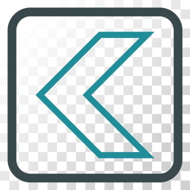 Ok ucu sol vektör simgesi bir çerçeve içinde