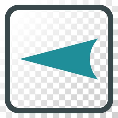 Ok ucu sol vektör simgesi bir çerçeve içinde