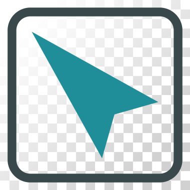 Ok ucu sol yukarı vektör simgesi bir çerçeve içinde