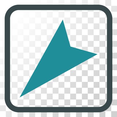 Ok ucu sol aşağı vektör simgesi bir çerçeve içinde