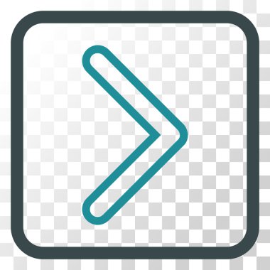 Ok ucu doğru vektör simgesi bir çerçeve içinde