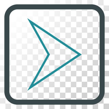 Ok ucu doğru vektör simgesi bir çerçeve içinde