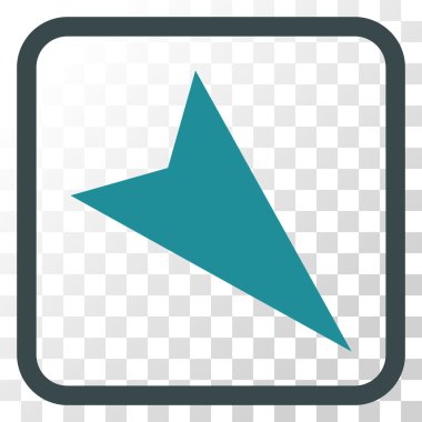 Ok ucu sağ aşağı vektör simgesi bir çerçeve içinde