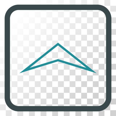 Vektör simgesi bir çerçeve içinde yukarı ok ucu