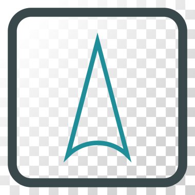 Vektör simgesi bir çerçeve içinde yukarı ok ucu