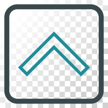 Vektör simgesi bir çerçeve içinde yukarı ok ucu