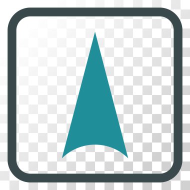 Vektör simgesi bir çerçeve içinde yukarı ok ucu