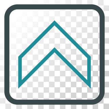 Vektör simgesi bir çerçeve içinde yukarı ok ucu