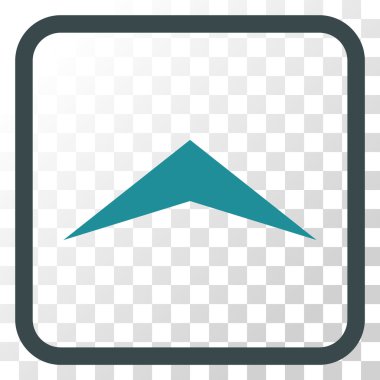 Vektör simgesi bir çerçeve içinde yukarı ok ucu