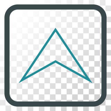 Vektör simgesi bir çerçeve içinde yukarı ok ucu