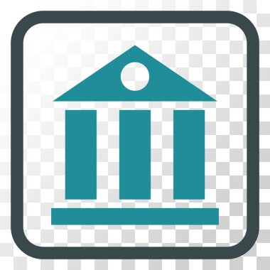 Banka Binası vektör simgesi bir çerçeve içinde