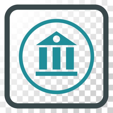 Banka Binası vektör simgesi bir çerçeve içinde