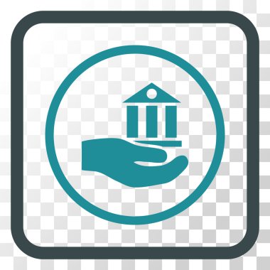 Banka hizmet vektör simgesi bir çerçeve içinde