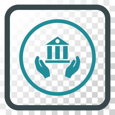 Banka hizmet vektör simgesi bir çerçeve içinde