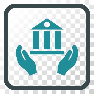 Banka hizmet vektör simgesi bir çerçeve içinde