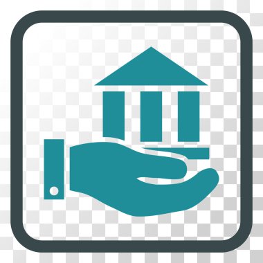 Banka hizmet vektör simgesi bir çerçeve içinde