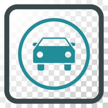 Araba vektör simgesi bir çerçeve içinde