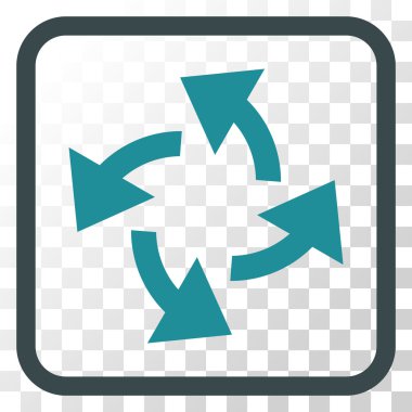 Santrifüj oklar bir çerçeve içinde simge vektör