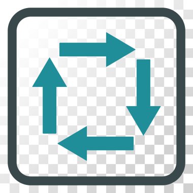 Dolaşım oklar bir çerçeve içinde simge vektör