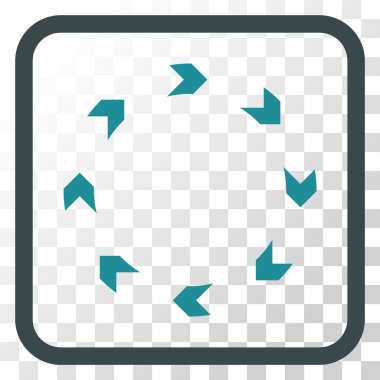 Dolaşım vektör simgesi bir çerçeve içinde