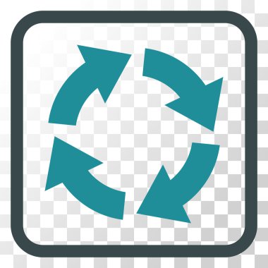 Dolaşım vektör simgesi bir çerçeve içinde