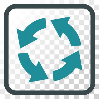 Dolaşım vektör simgesi bir çerçeve içinde